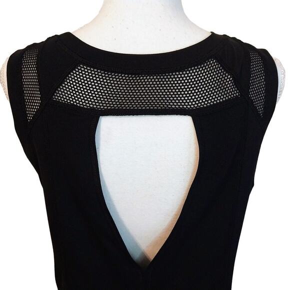 90 Degree by Reflex Yoga Top Size Medium Black Mesh Open Back Workout Active - Picture 6 of 11